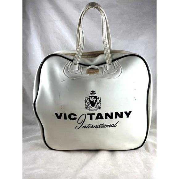 Vic Tanny International Pleather Zip Top Gym Travel Bag Vintage 1960s 1970s - Picture 1 of 11